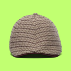 BROWN CHECKERED FLAT CAP WITH VINTAGE STYLE DESIGN