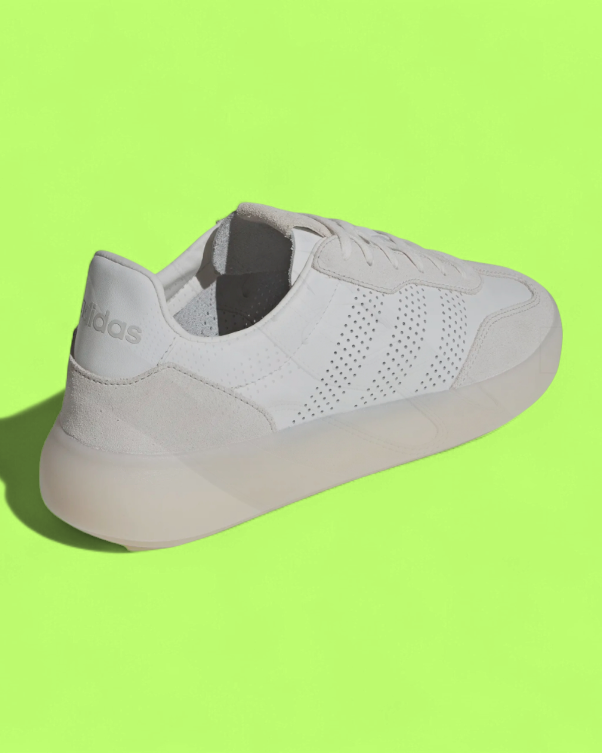 ADIDAS BARREDA WHITE BEIGE MINIMALIST LEATHER CASUAL SNEAKERS
