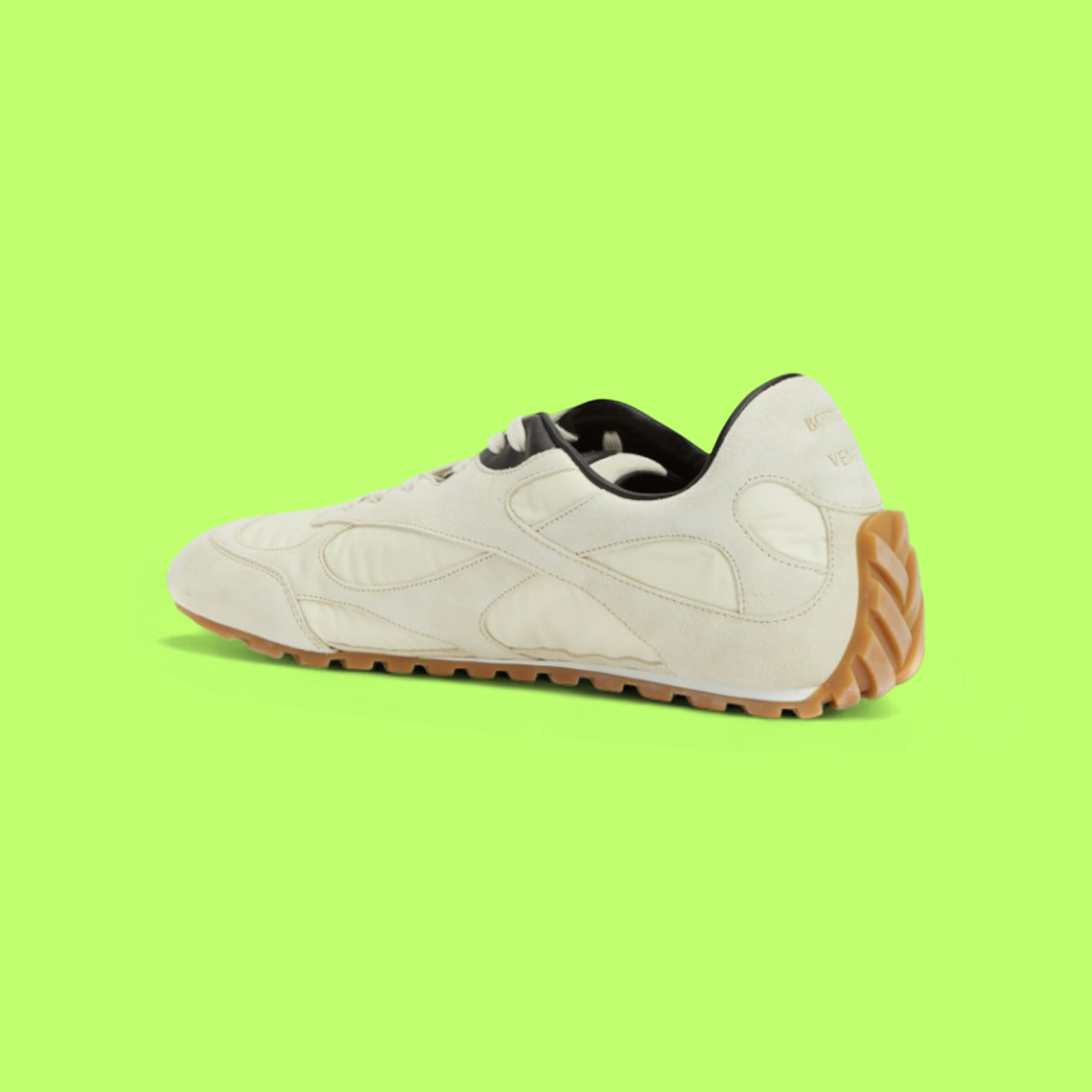 BOTTEGA VENETA SUEDE PANEL OFF WHITE GUM SOLE CASUAL SNEAKERS