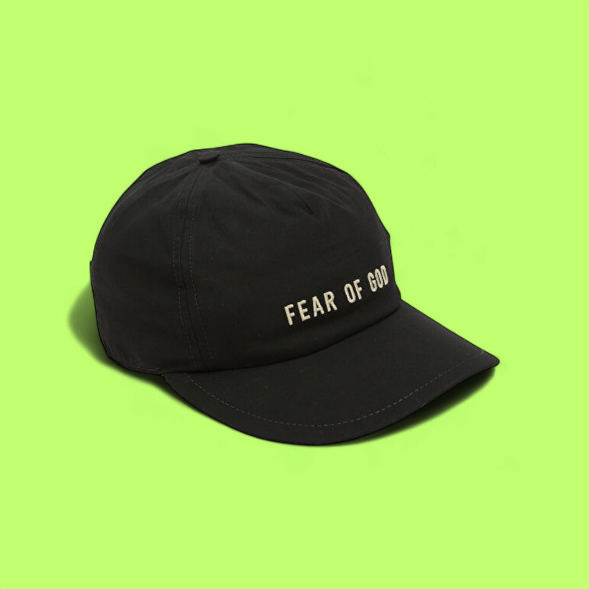 BLACK BASEBALL CAP WITH FEAR OF GOD EMBROIDERED FRONT