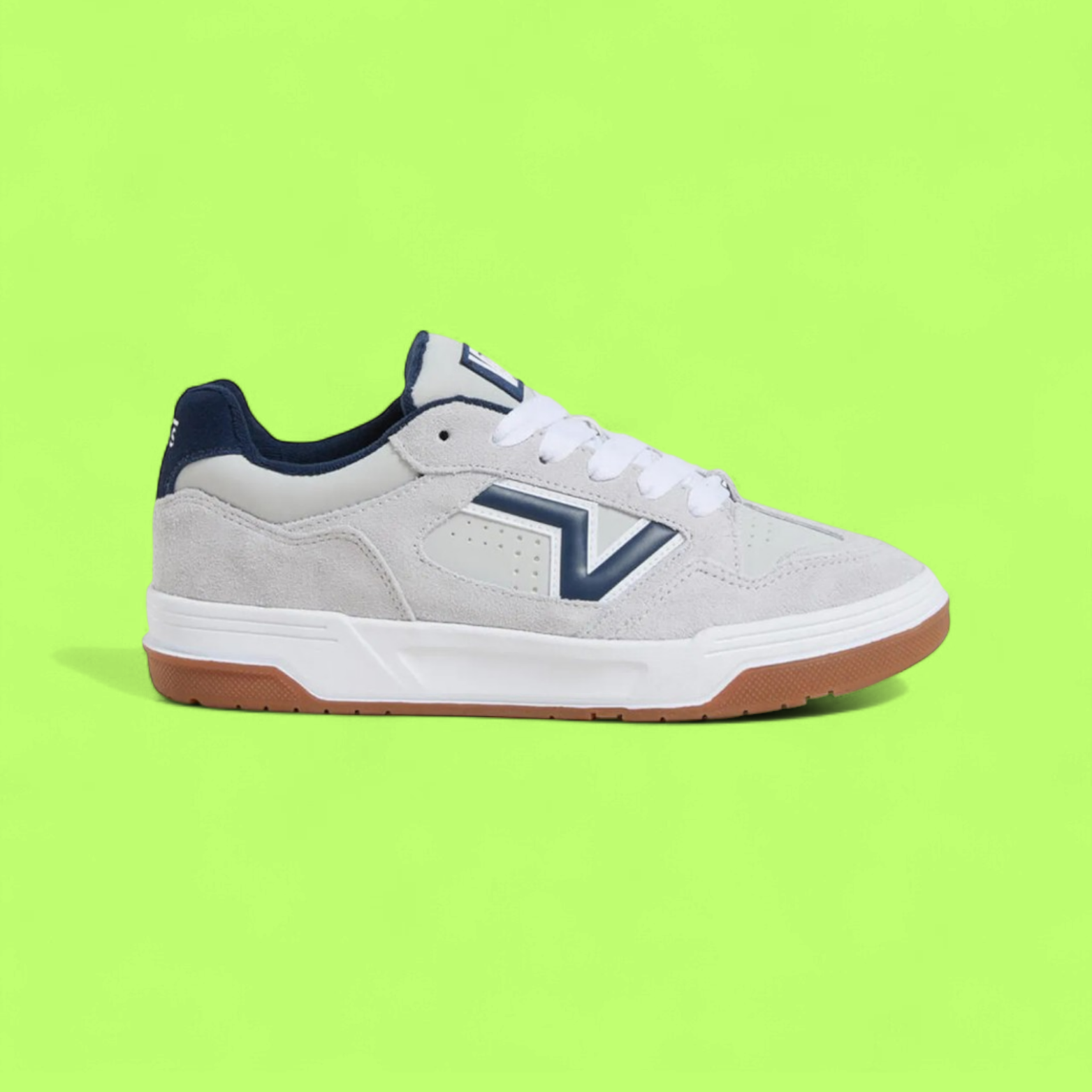VANS UPLAND MEN'S BLUE SUEDE AND CANVAS LOW-TOP SKATE SNEAKERS