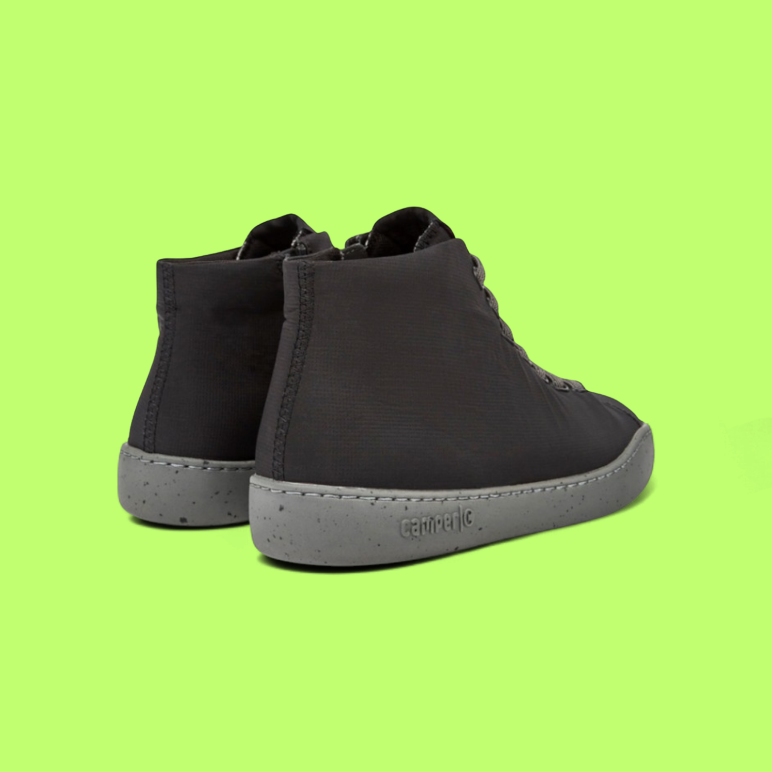 CAMPER BLACK HIGH TOP SNEAKERS WITH GREY RUBBER SOLE CWCD