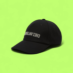 VALENTINO CHEZ VALENTINO BLACK CAP WITH WHITE EMBROIDERY