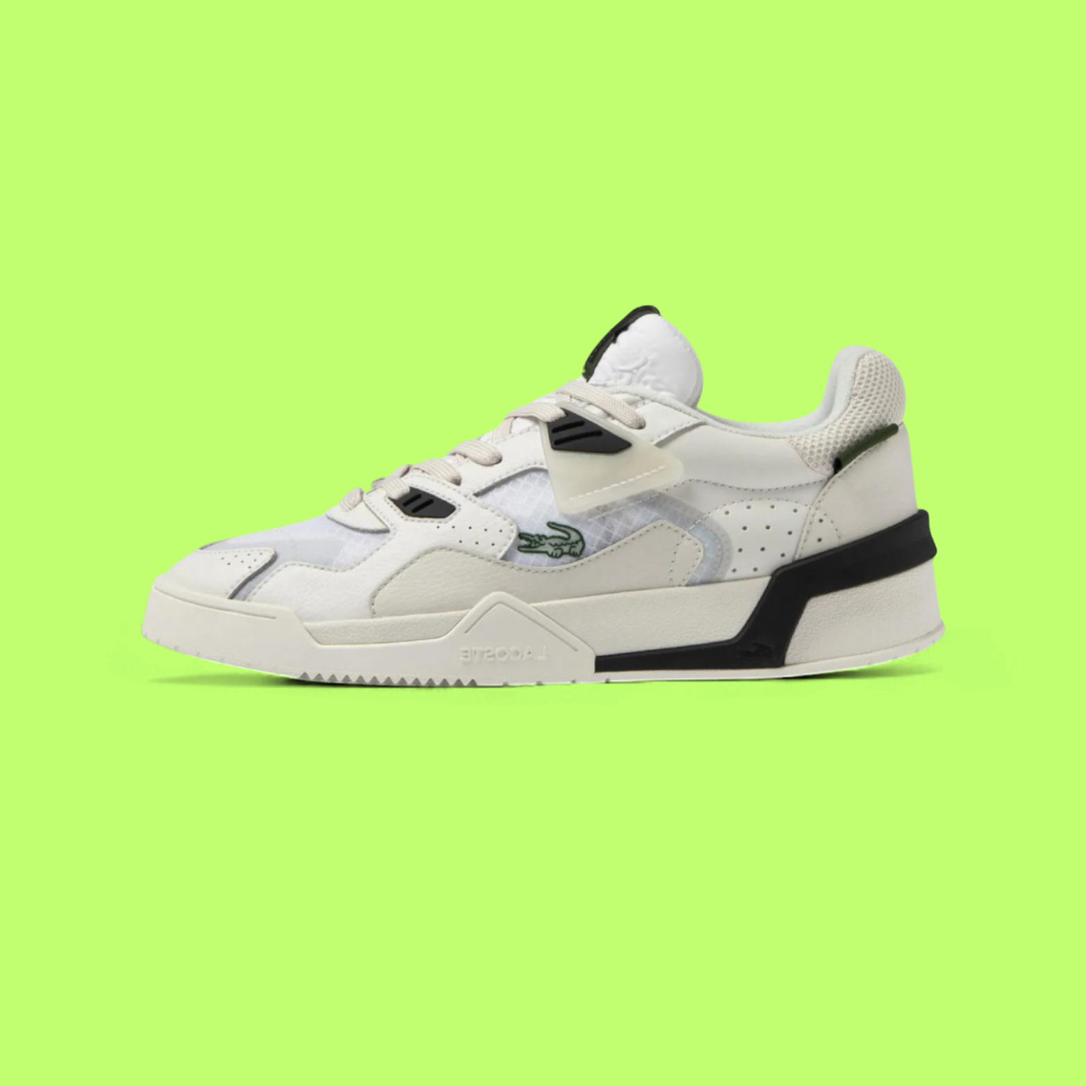 LACOSTE LT COURT 125 MEN'S WHITE LEATHER RETRO COURT STYLE SNEAKERS