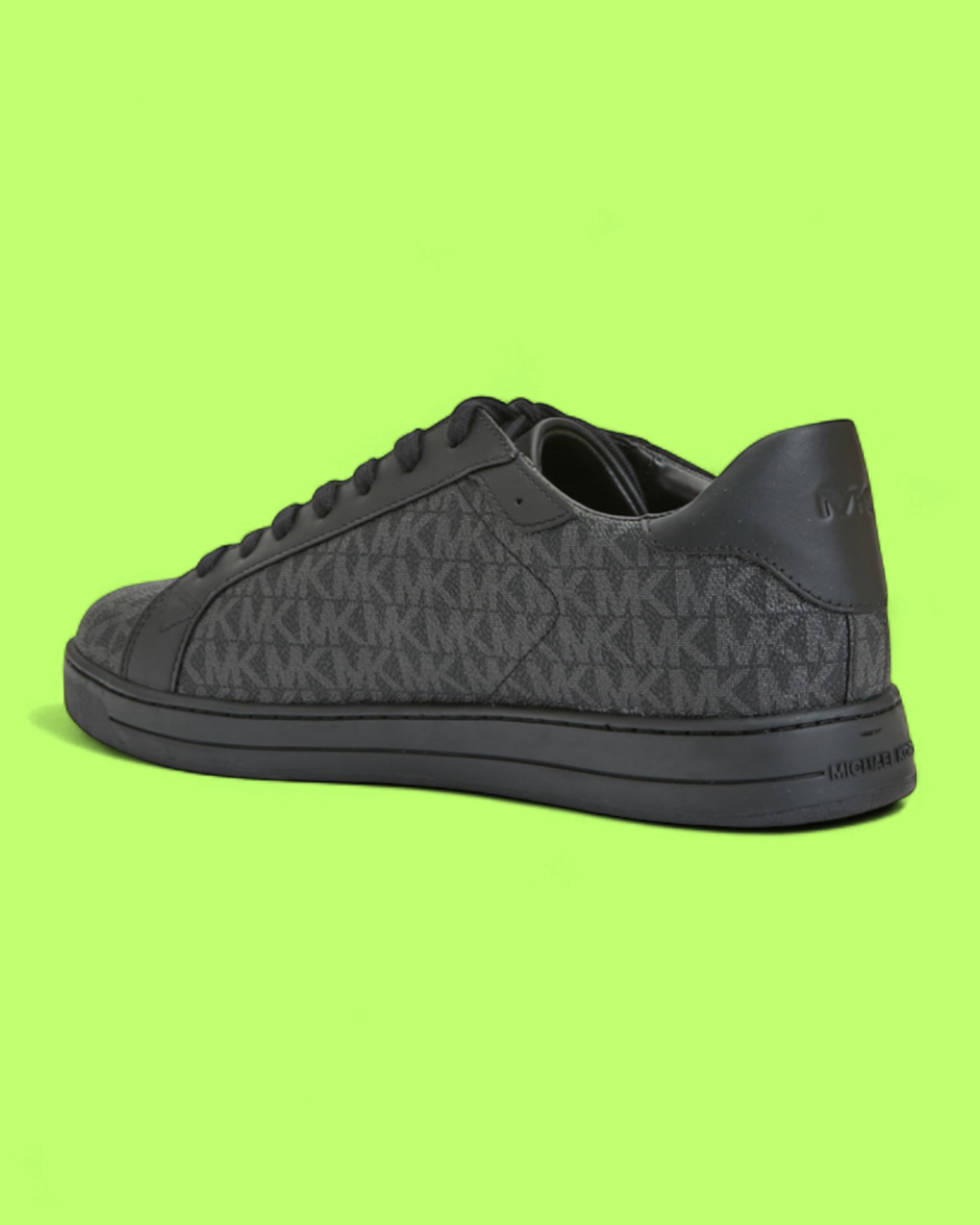 MICHAEL KORS MONOGRAM LOGO BLACK LOW TOP SNEAKERS CWCD