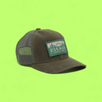 FILSON OLIVE GREEN OUTDOOR MESH TRUCKER HAT SINCE 1897