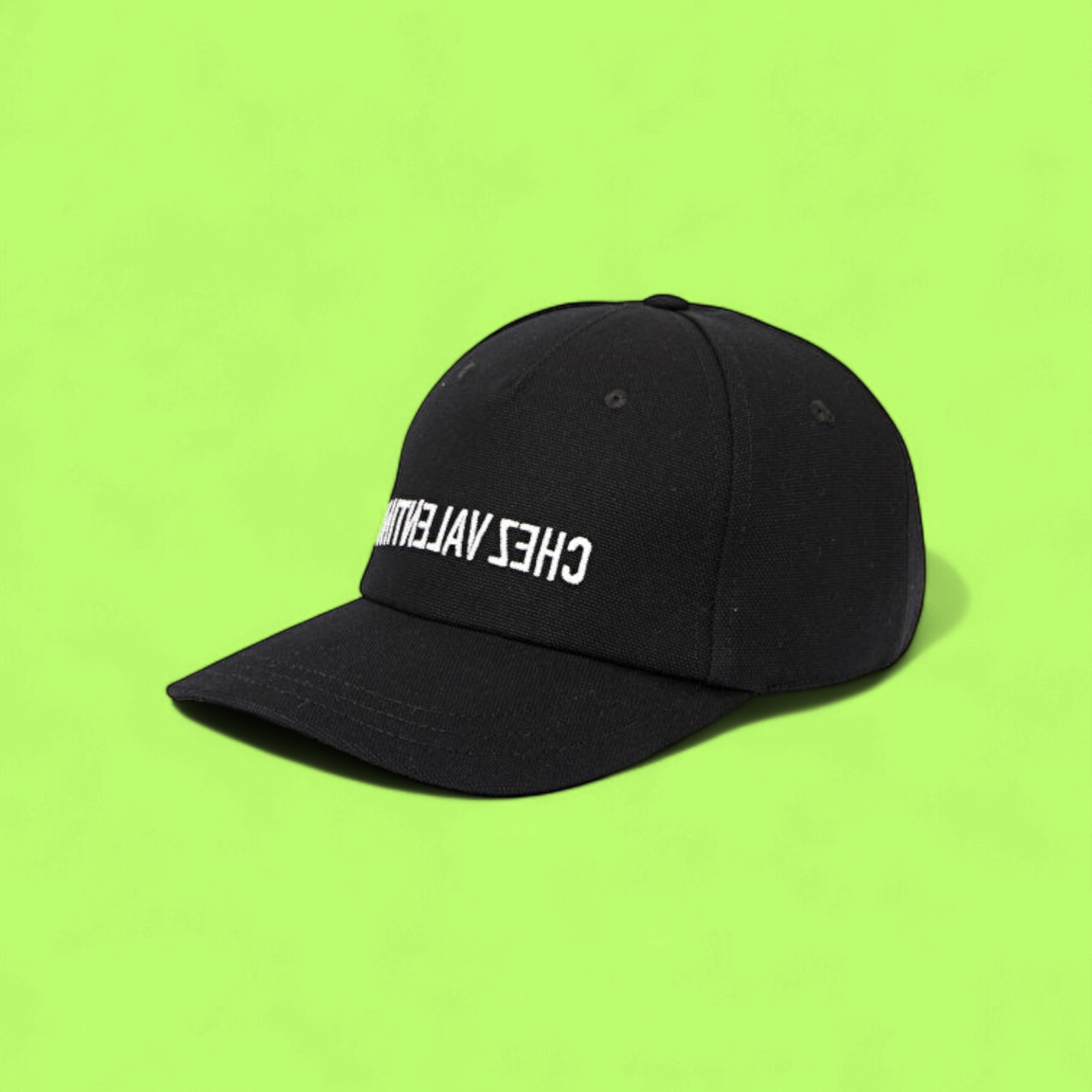 VALENTINO CHEZ VALENTINO CLASSIC BLACK CAP WITH WHITE LOGO