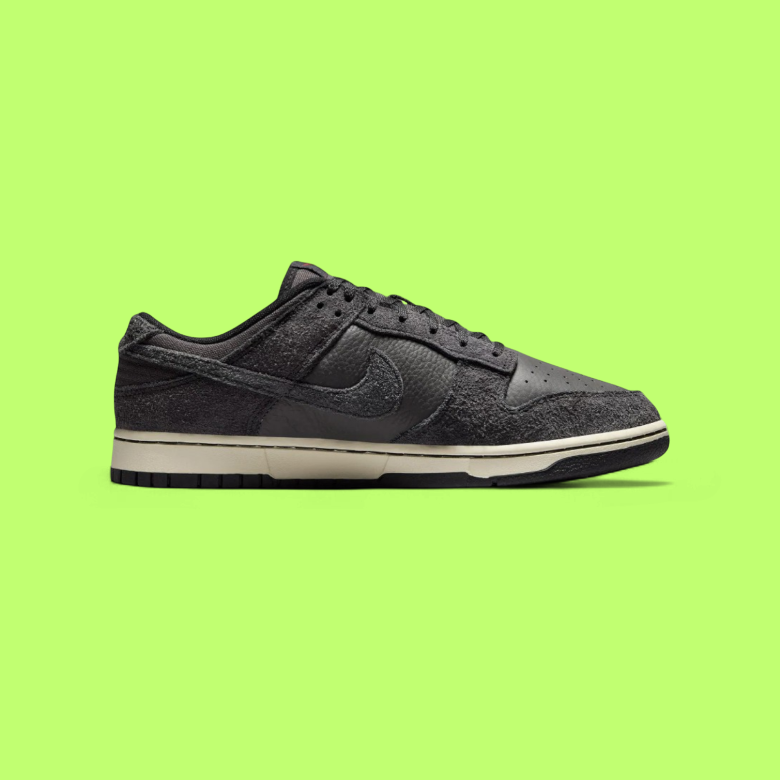 NIKE DUNK LOW RETRO PREMIUM MEN'S BLACK LEATHER CASUAL SNEAKERS