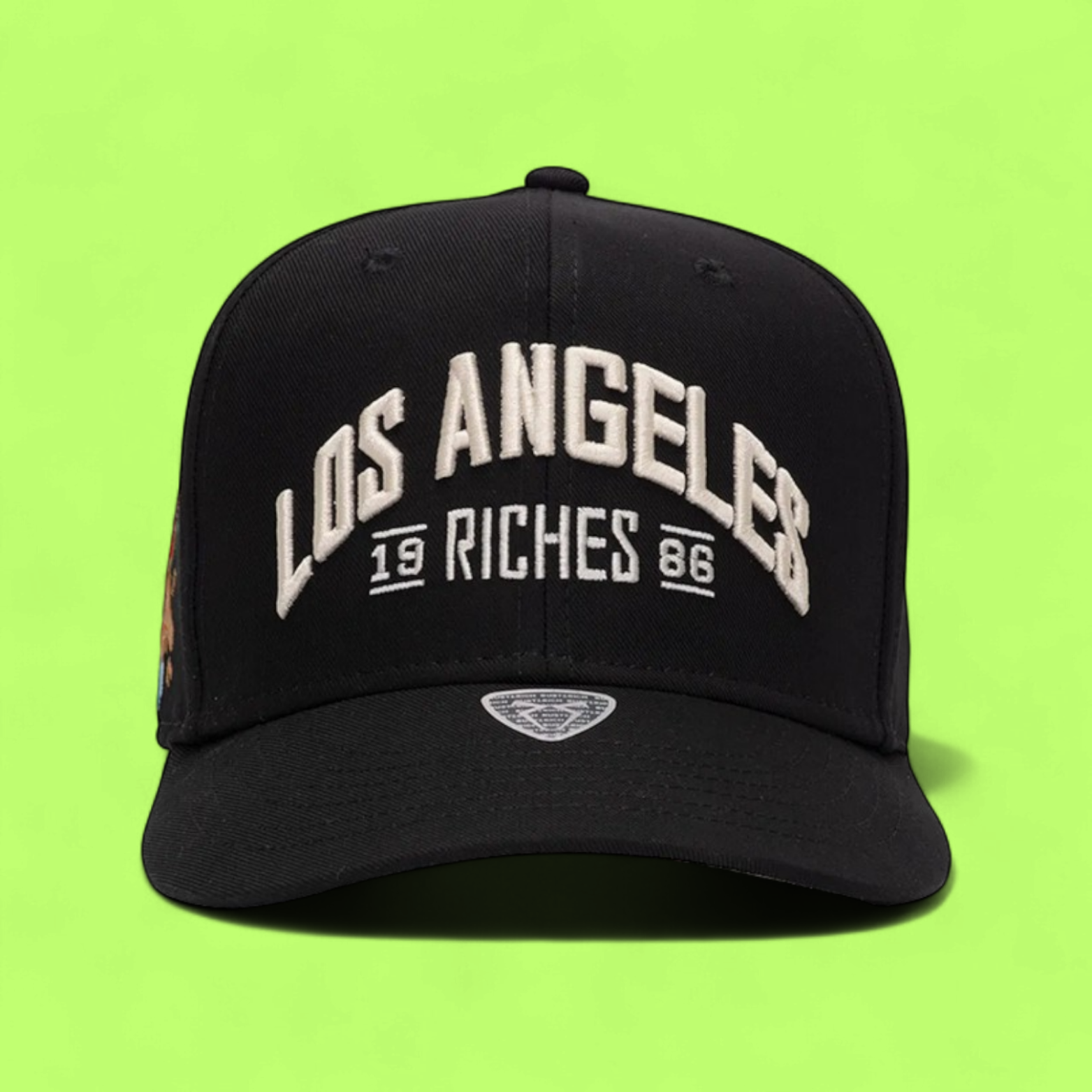 BLACK BASEBALL CAP WITH LOS ANGELES EMBROIDERY AND SURF