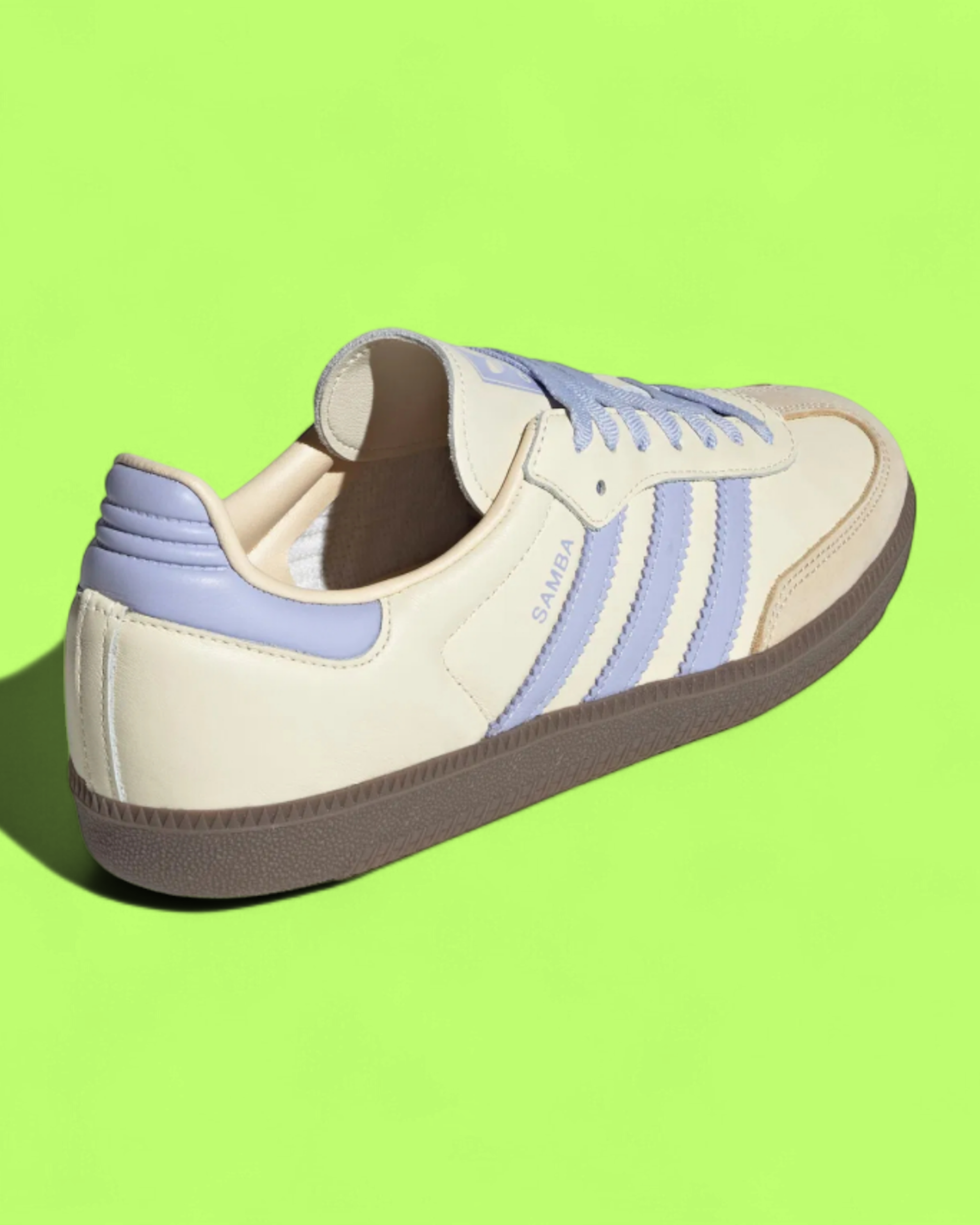 ADIDAS SAMBA CREAM PURPLE LEATHER SUEDE ACCENTS RETRO CASUAL