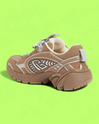 BALMAIN B-COURT BROWN SUEDE LEATHER CHUNKY RETRO LUXURY