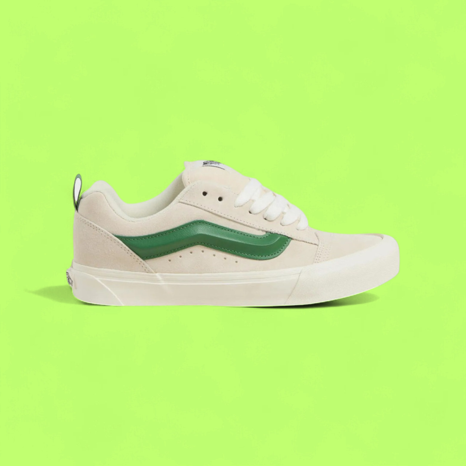 VANS KNU SKOOL MEN'S WHITE LEATHER AND SUEDE LOW-TOP SNEAKERS