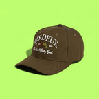 OLIVE GREEN LES DEUX BASEBALL CAP WITH LOGO EMBROIDERY