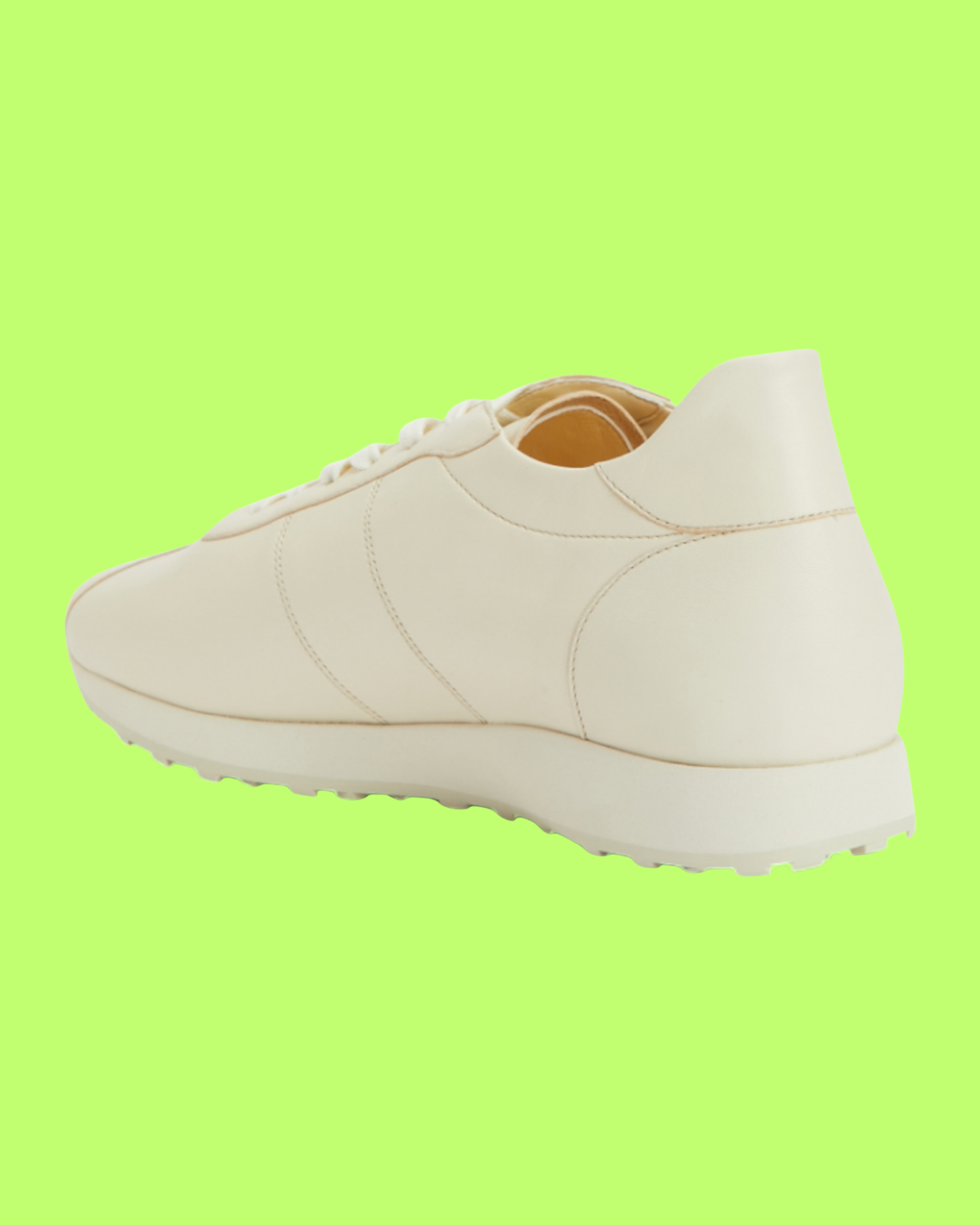 THE ROW CREAM LEATHER MINIMALIST LUXURY LOW TOP SNEAKERS