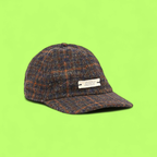 AUTRY WOOL CHECKED BASEBALL CAP WITH FRONT LOGO PATCH CWCD