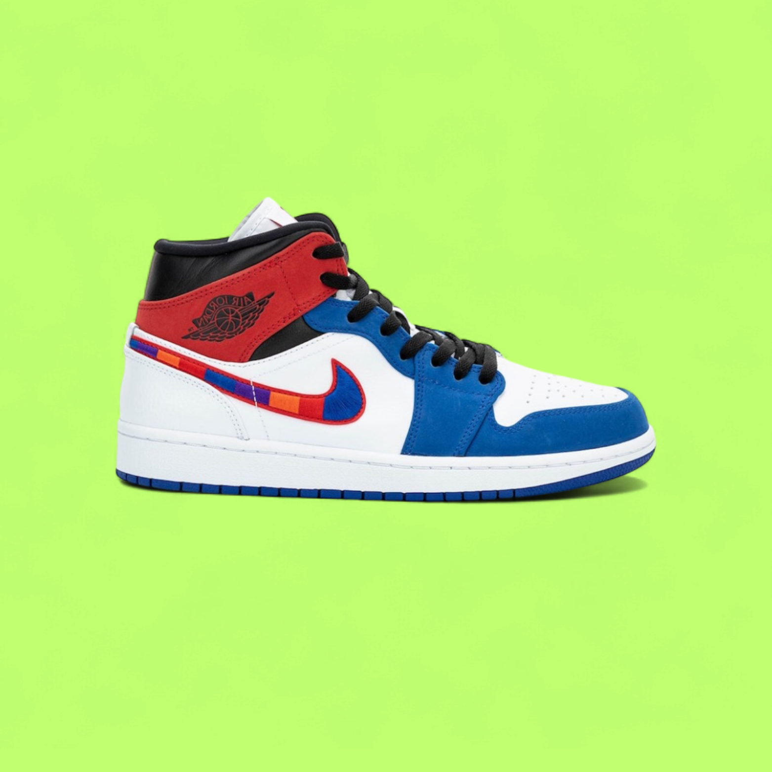 NIKE AIR JORDAN 1 MID MULTICOLOR SWOOSH PREMIUM STYLE EDITION