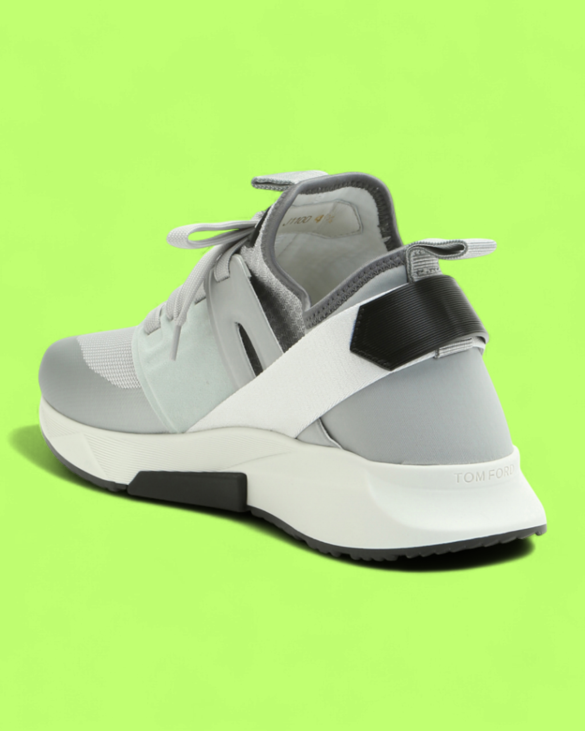 TOM FORD HYBRID RUNNER WHITE GREY MESH LEATHER LUXURY