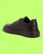 GEORGE HOGG DARK BROWN PREMIUM LEATHER LOW-TOP SNEAKER