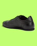 AMI PARIS BLACK MESH RUNNER SNEAKERS WITH GUM SOLE ICON CWCD