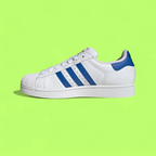 ADIDAS SUPERSTAR II UNISEX WHITE BLUE LEATHER CLASSIC SNEAKERS