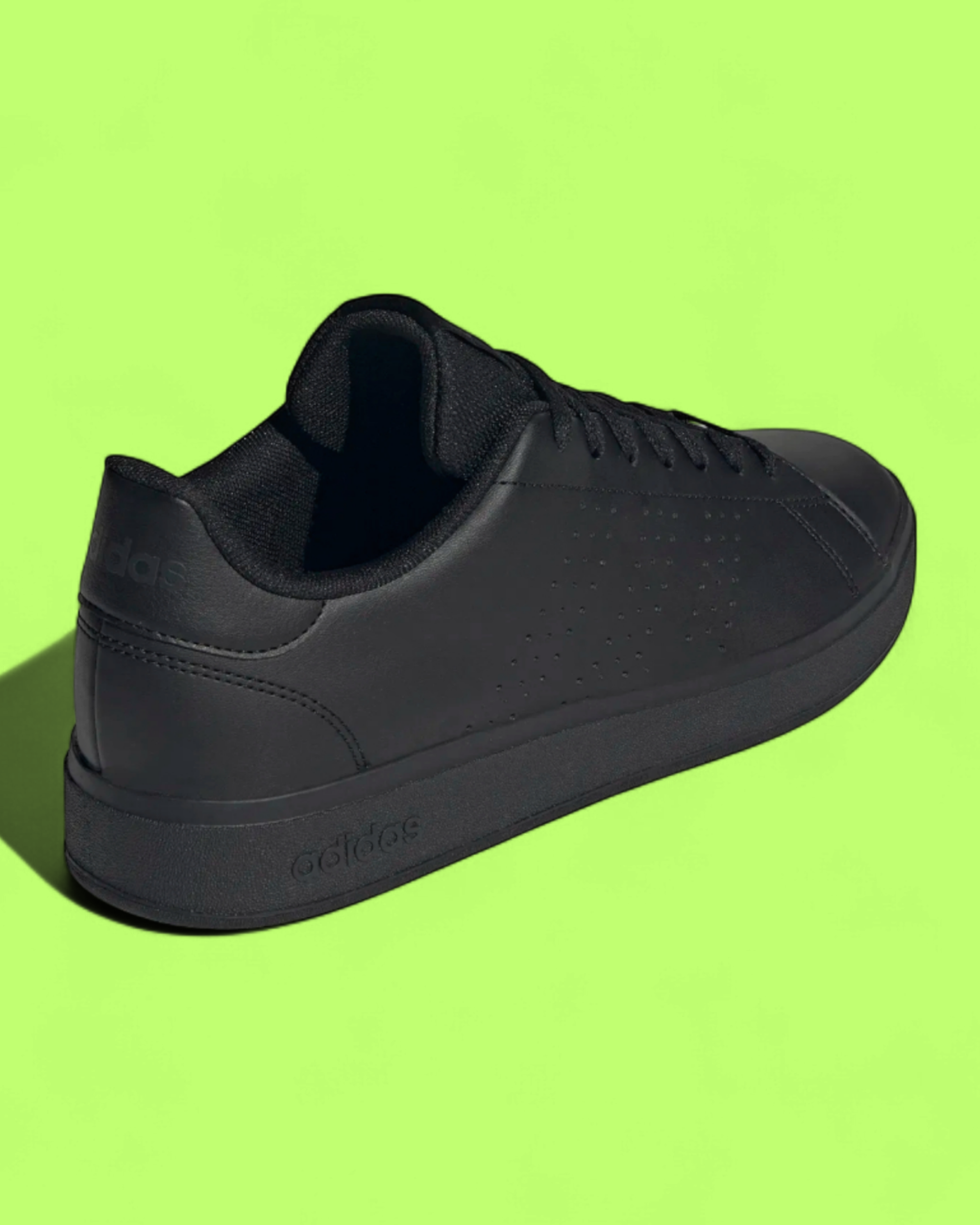 ADIDAS ADVANTAGE TRIPLE BLACK LEATHER CASUAL SNEAKERS CWCD