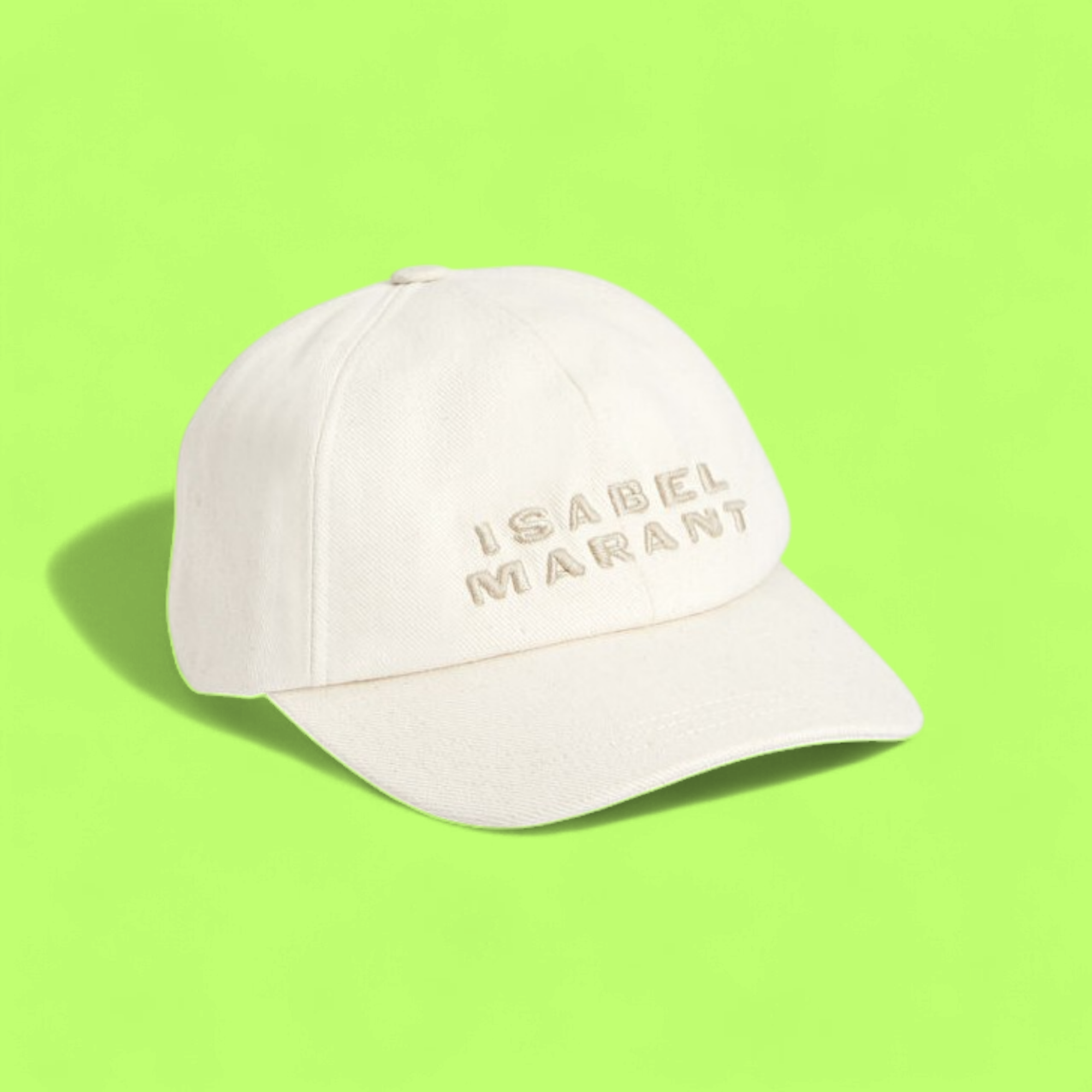 ISABEL MARANT WHITE CAP WITH EMBOSSED FRONT LOGO DESIGN