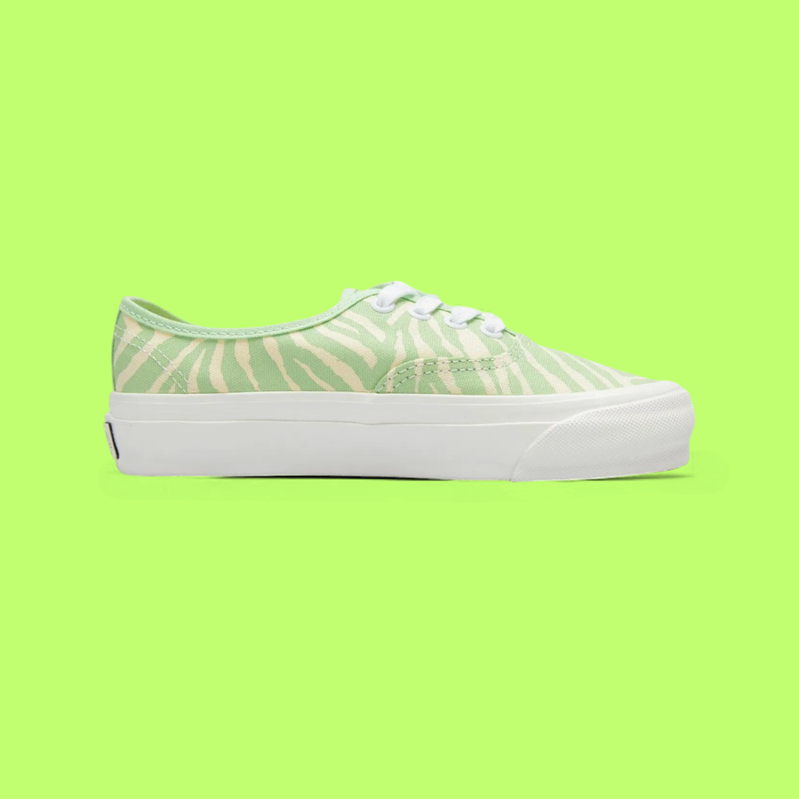 VANS AUTHENTIC PLATFORM GREEN ZEBRA PRINT CASUAL STYLE DROP