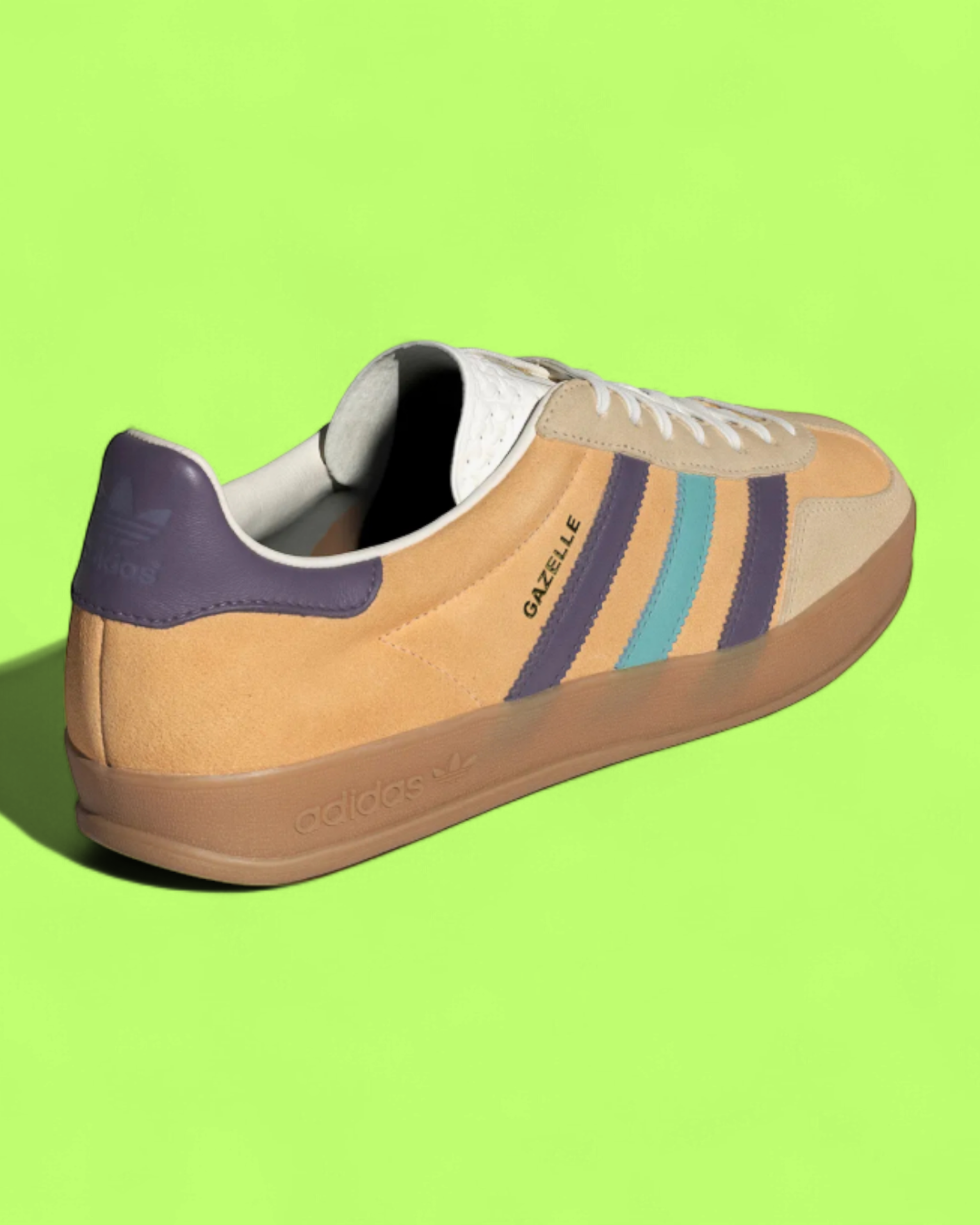 ADIDAS GAZELLE BEIGE PURPLE TURQUOISE RETRO SNEAKERS CWCD