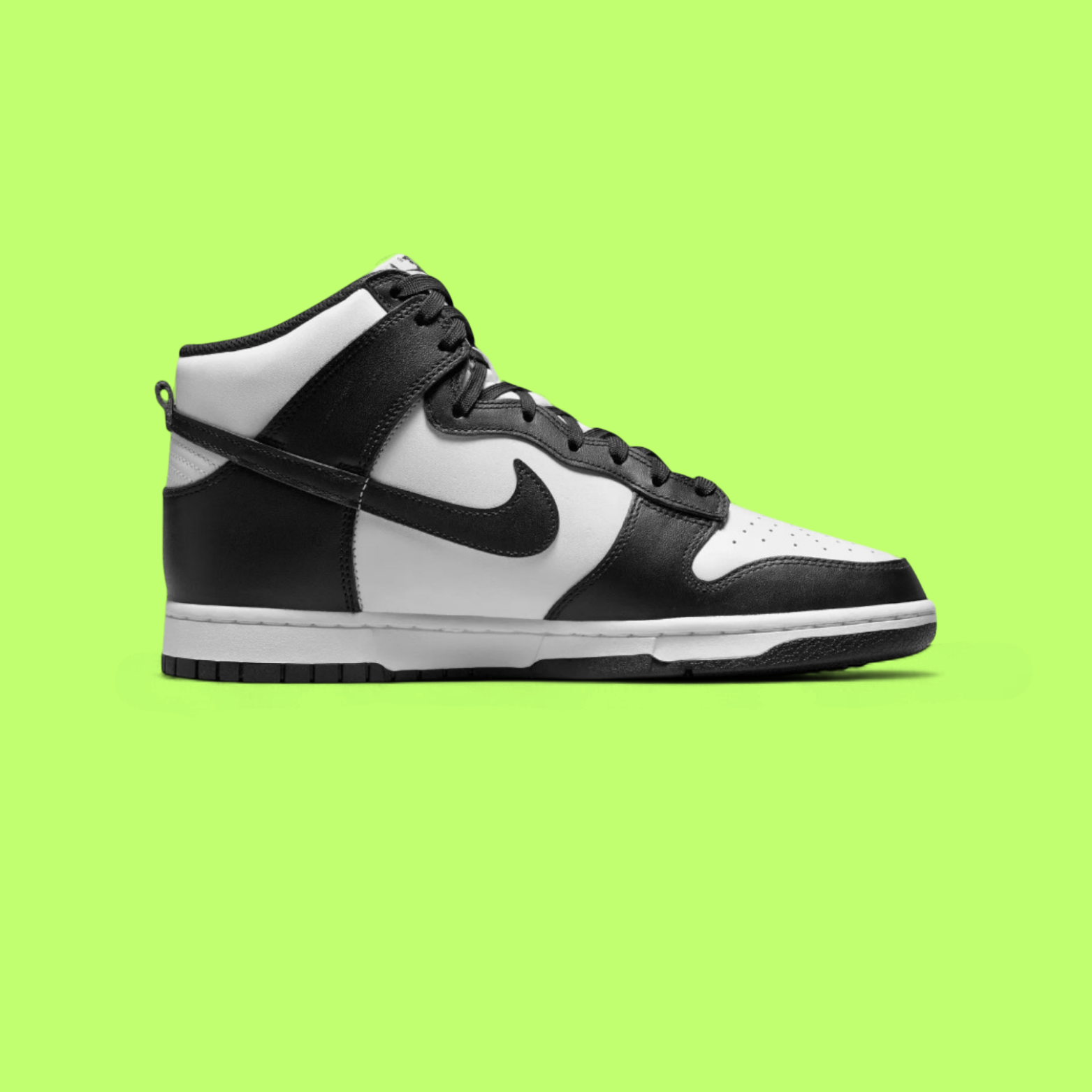 NIKE DUNK HIGH RETRO PANDA MEN'S WHITE BLACK LEATHER SNEAKERS