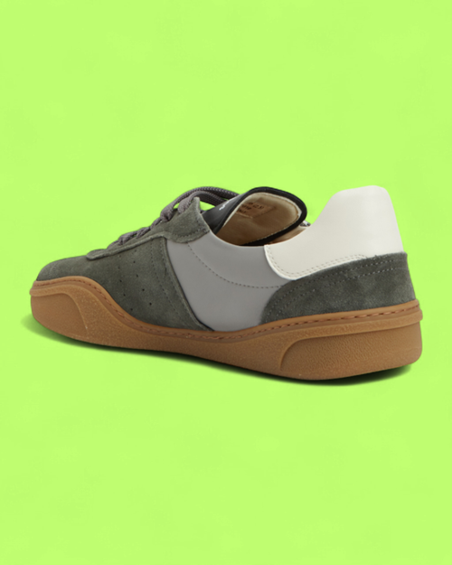 ACNE STUDIOS GREY WHITE GREEN SUEDE PANEL GUM SOLE RETRO