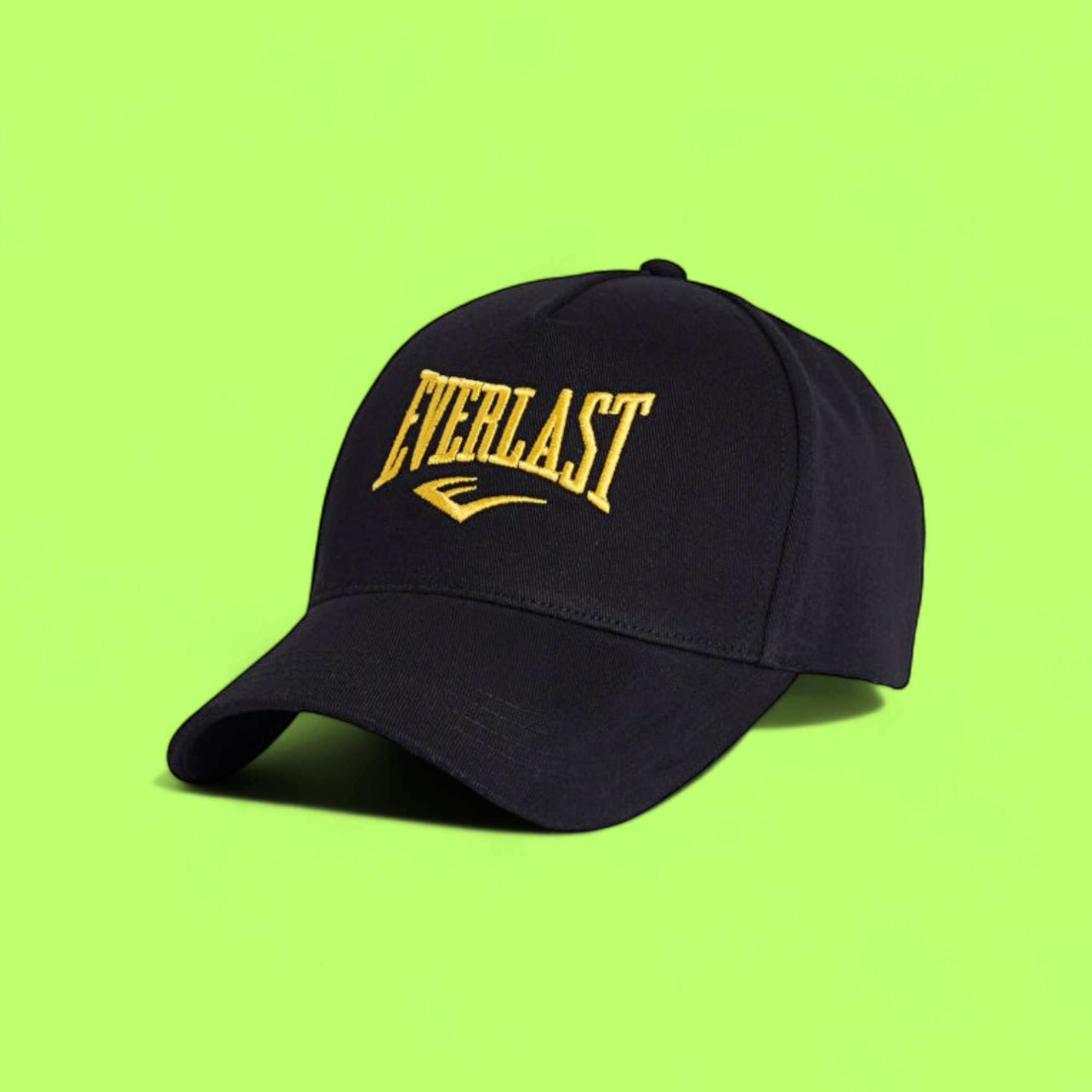 BLACK EVERLAST CAP WITH YELLOW EMBROIDERED LOGO CWCD