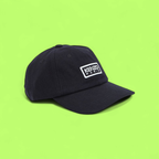 KENZO PARIS BLACK BASEBALL CAP WITH WHITE LOGO EMBROIDERY