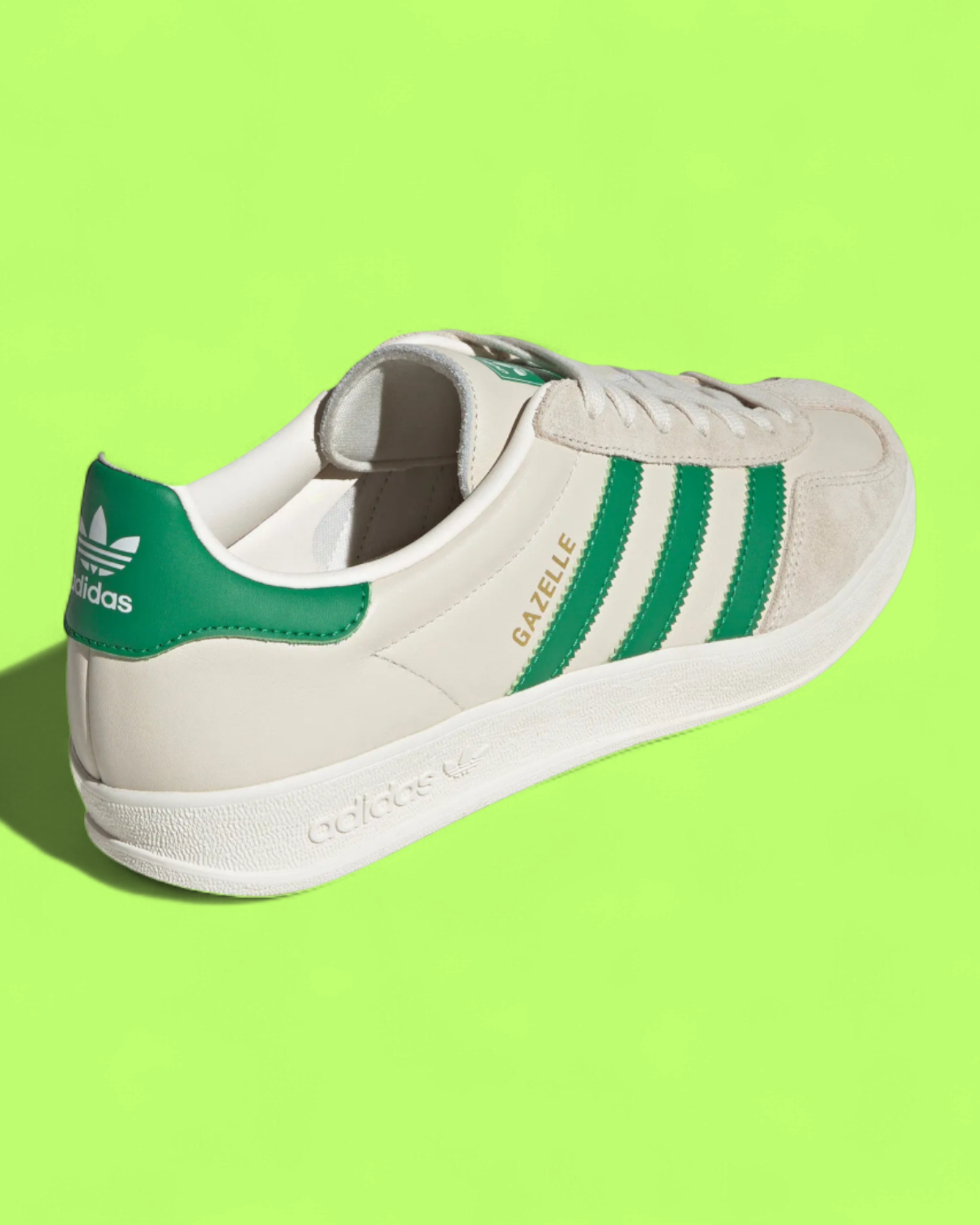 ADIDAS GAZELLE GREEN WHITE SUEDE RETRO CLASSIC CASUAL SNEAKER