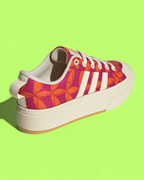 ADIDAS BRAVADA ORANGE PINK CANVAS PLATFORM CASUAL SNEAKERS
