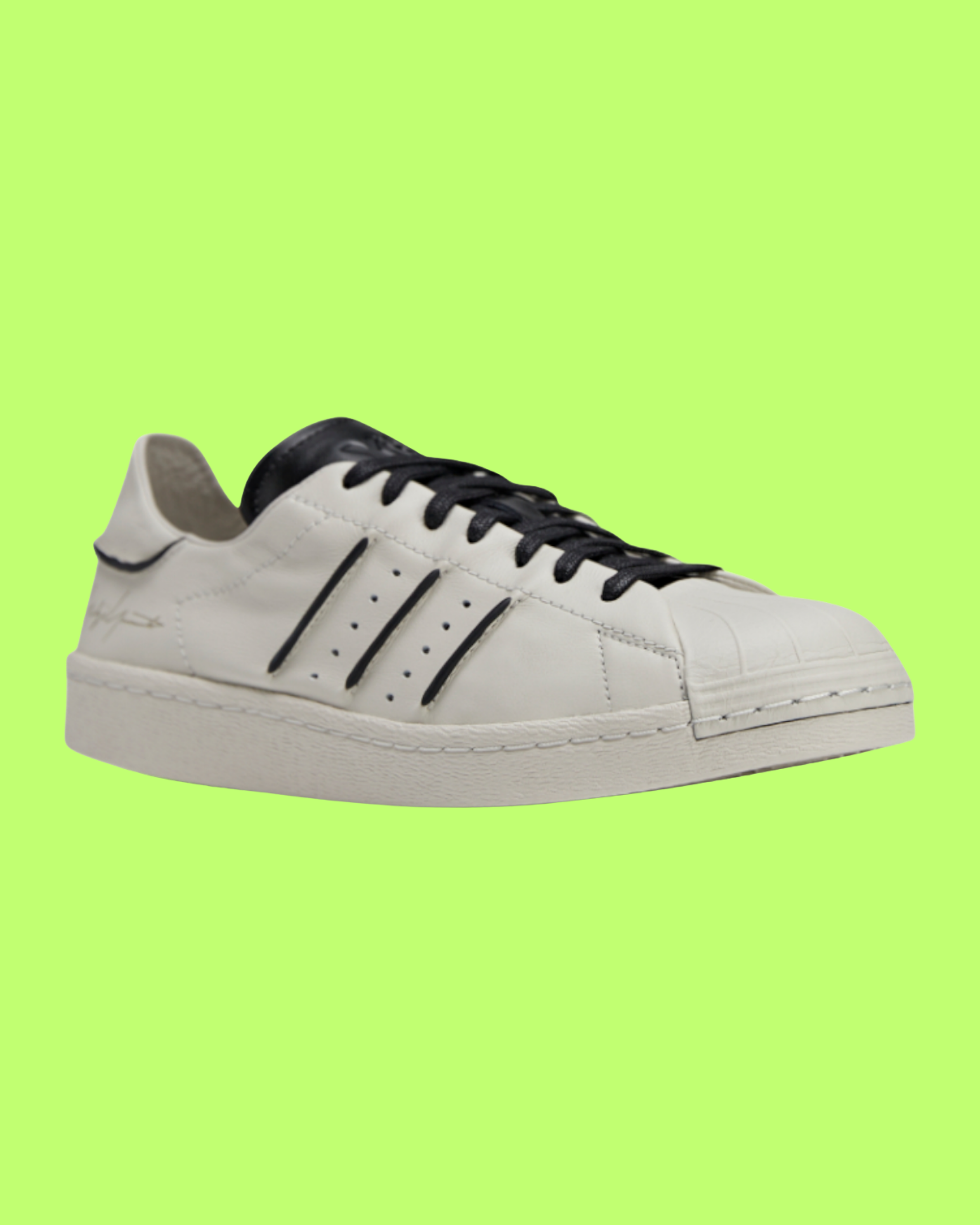 ADIDAS Y-3 WHITE LEATHER SNEAKERS WITH BLACK SIGNATURE DETAIL
