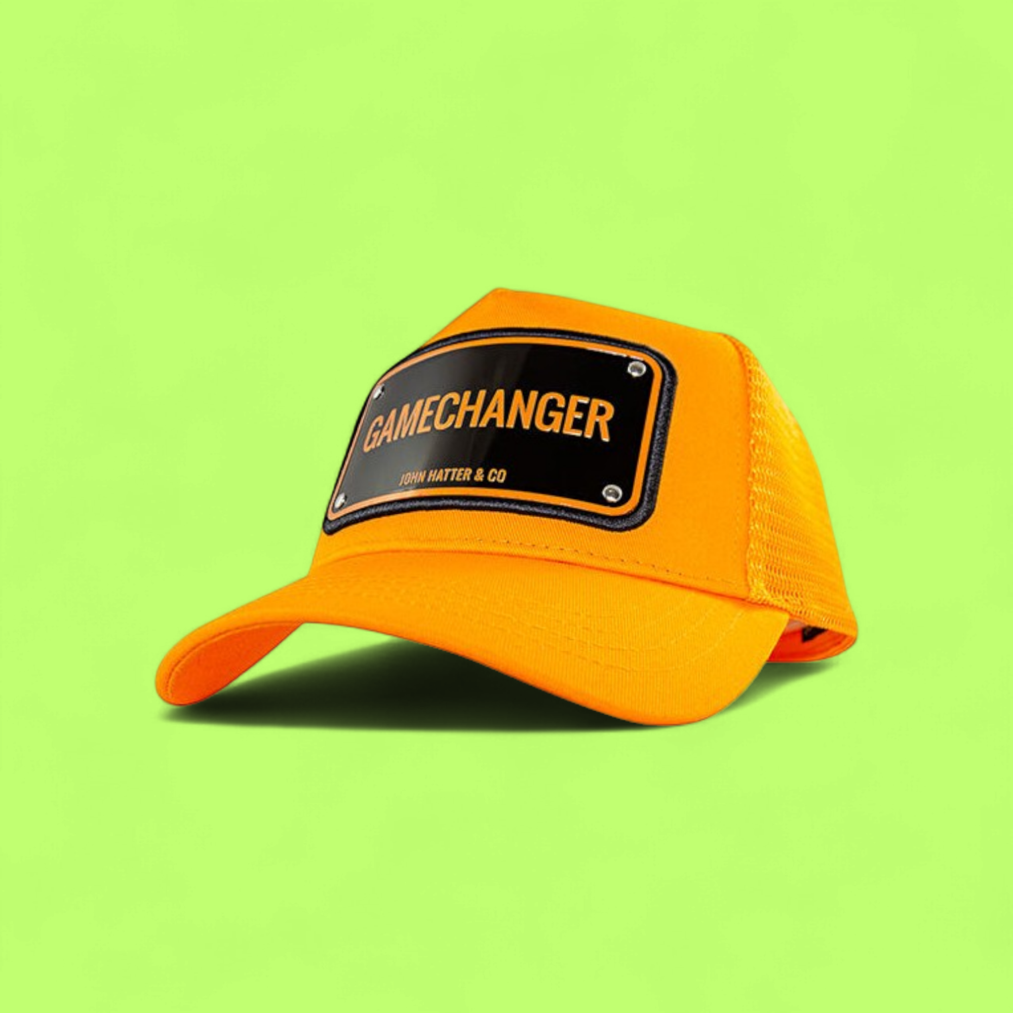 JOHN HATTER ORANGE MESH BASEBALL CAP WITH GAMECHANGER