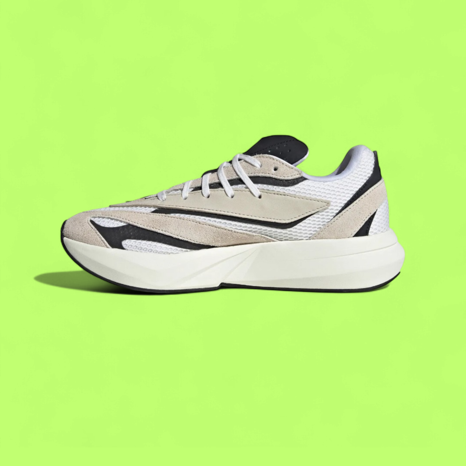 ADIDAS LIGHTBLAZE MEN'S BEIGE MESH AND LEATHER DAILY SPORT SNEAKERS