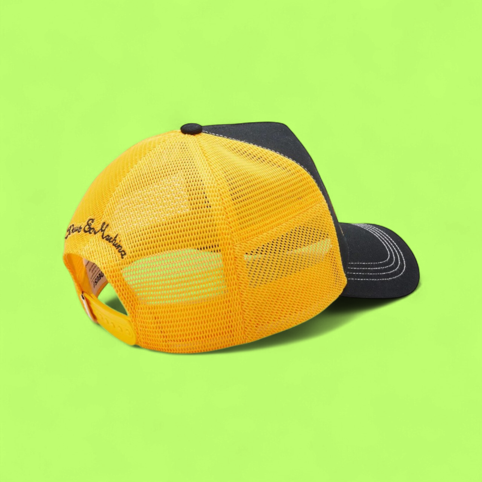 DEUS EX MACHINA BLACK YELLOW TRUCKER CAP USA EDITION