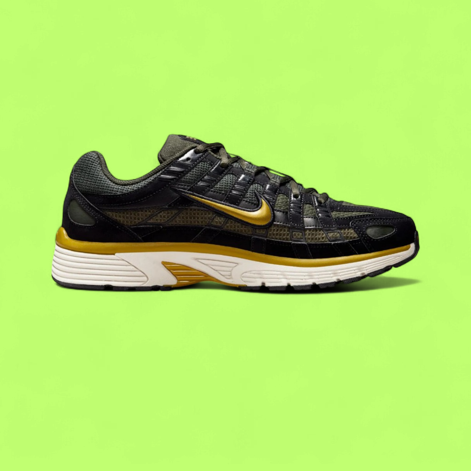 NIKE P-6000 SE BLACK GOLD MEN'S RETRO RUNNING SNEAKERS