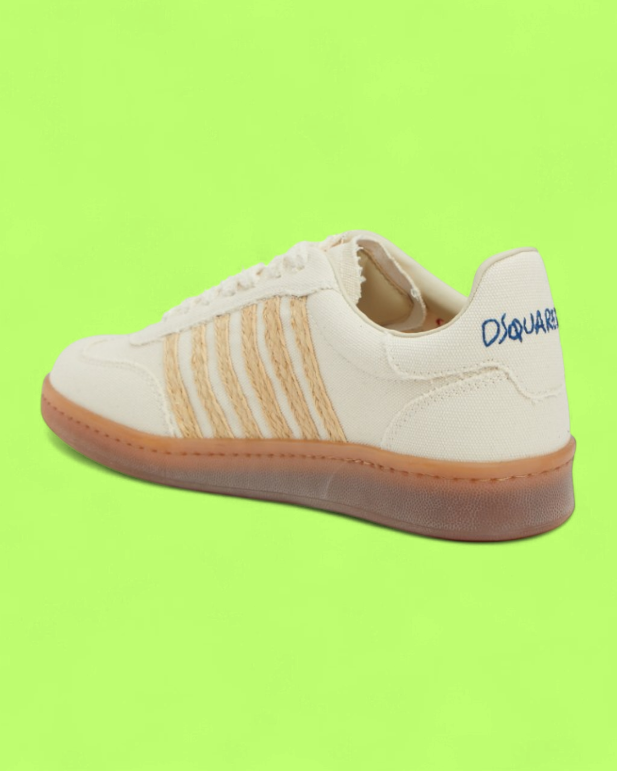 DSQUARED2 XOXO EMBROIDERED CANVAS SNEAKER WITH GUM SOLE