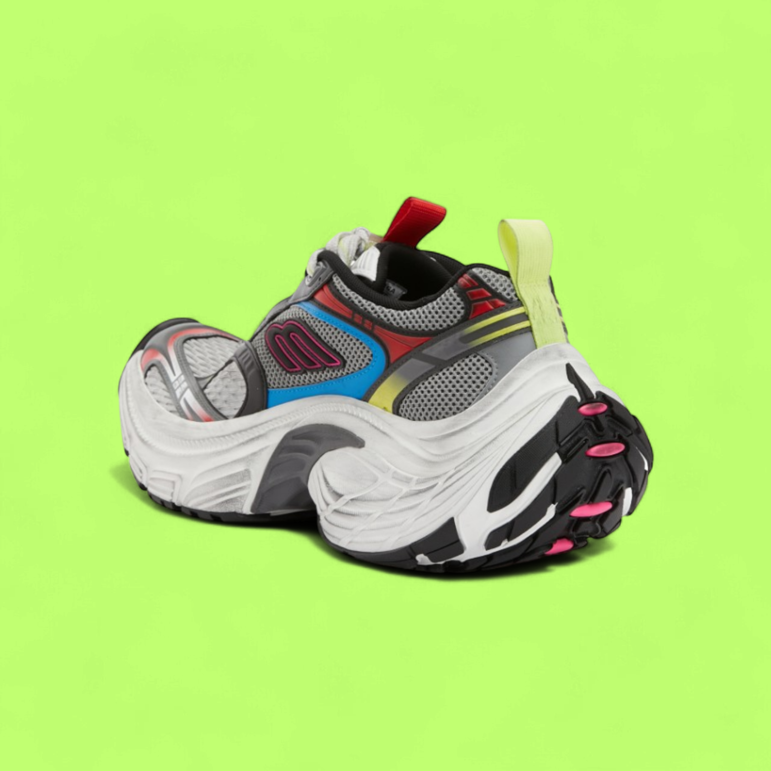 BALENCIAGA PHANTOM MULTICOLOR GREY BLUE YELLOW MESH SNEAKERS