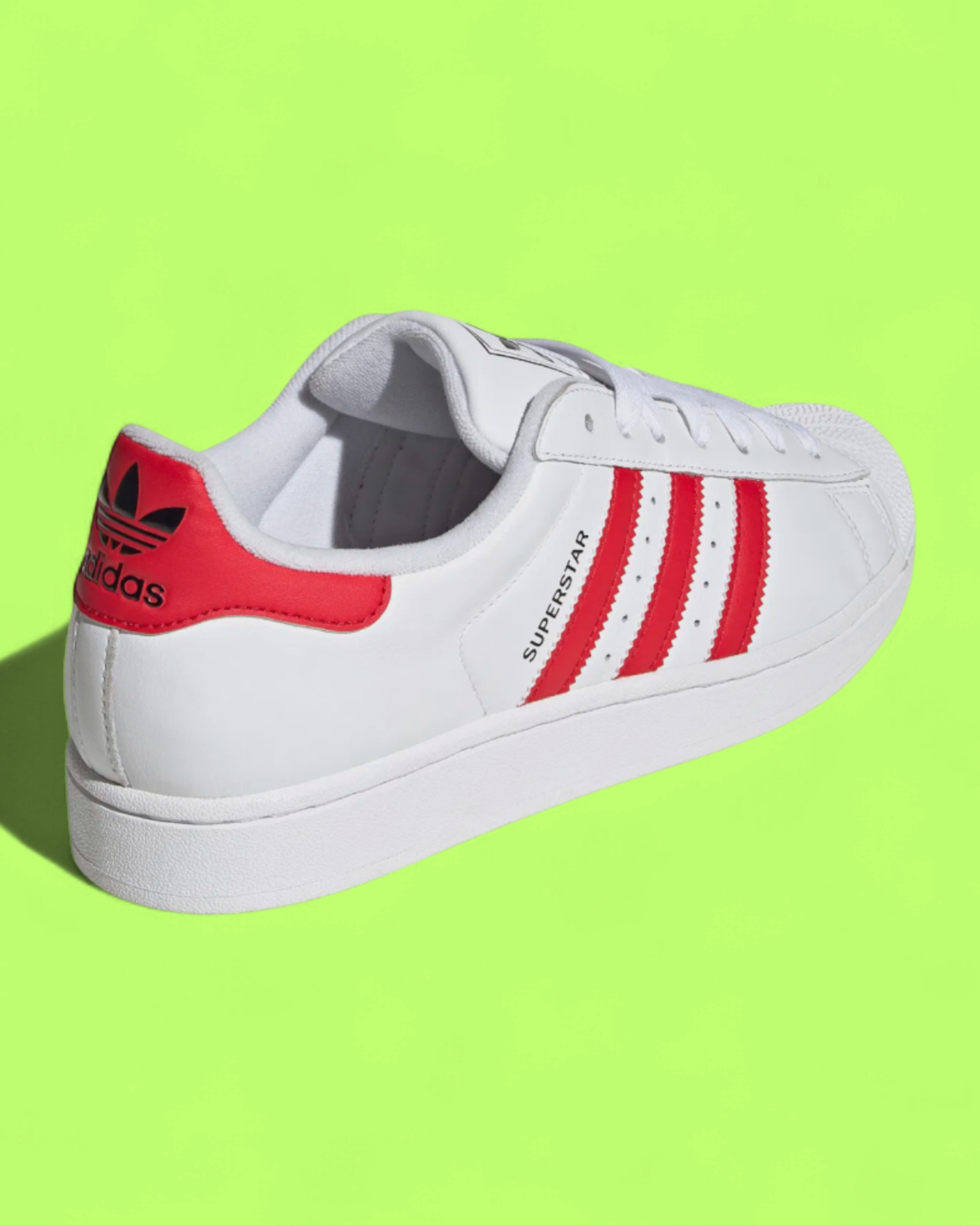 ADIDAS SUPERSTAR WHITE RED LEATHER SHELL TOE CLASSIC CASUAL