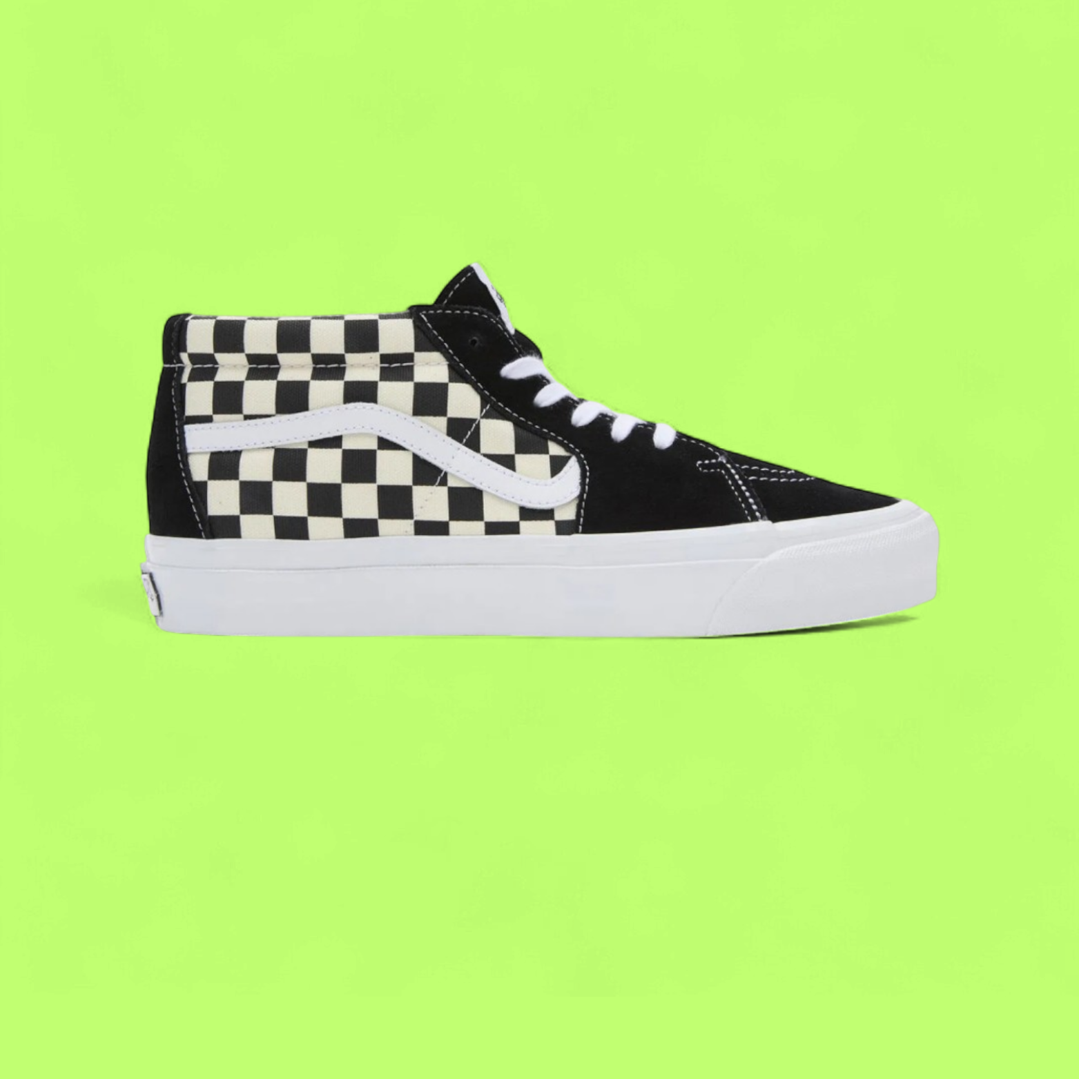 VANS SK8 MID CHECKERBOARD BLACK WHITE CLASSIC STYLE