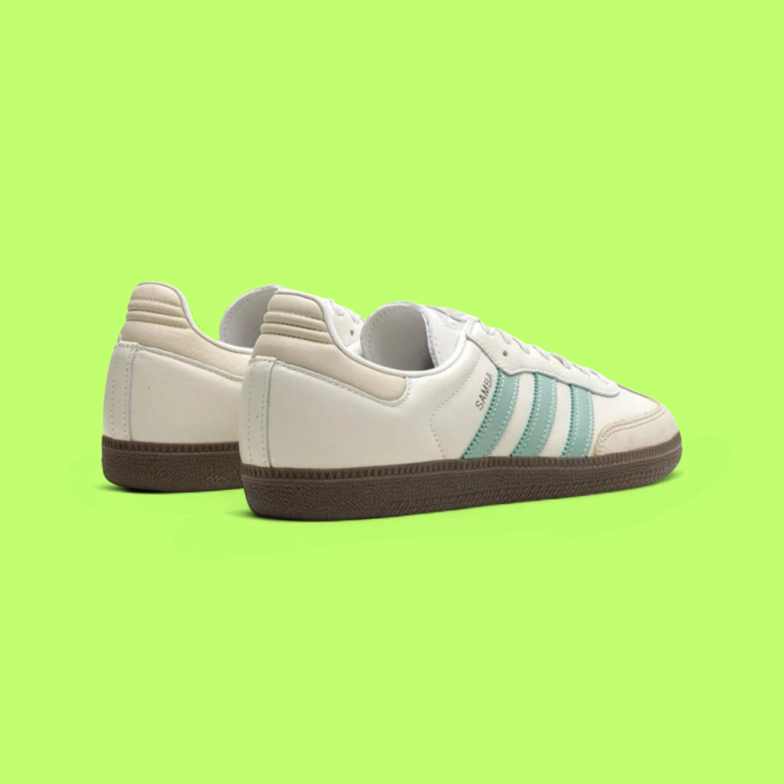 ADIDAS SAMBA OG WMNS “HAZY GREEN” PREMIUM LEATHER RETRO TRAINERS