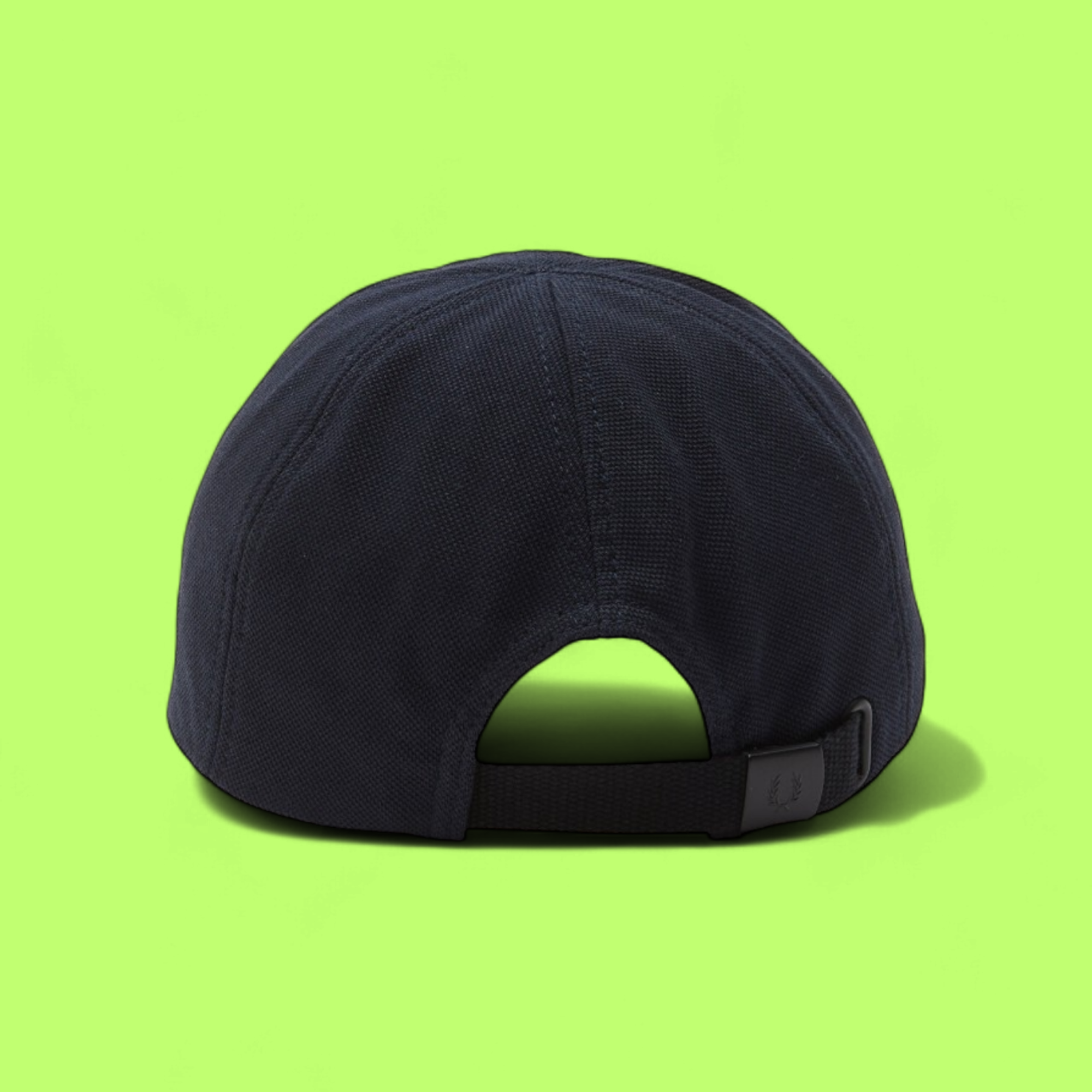 DARK NAVY COTTON BASEBALL CAP WITH EMBROIDERED LAUREL