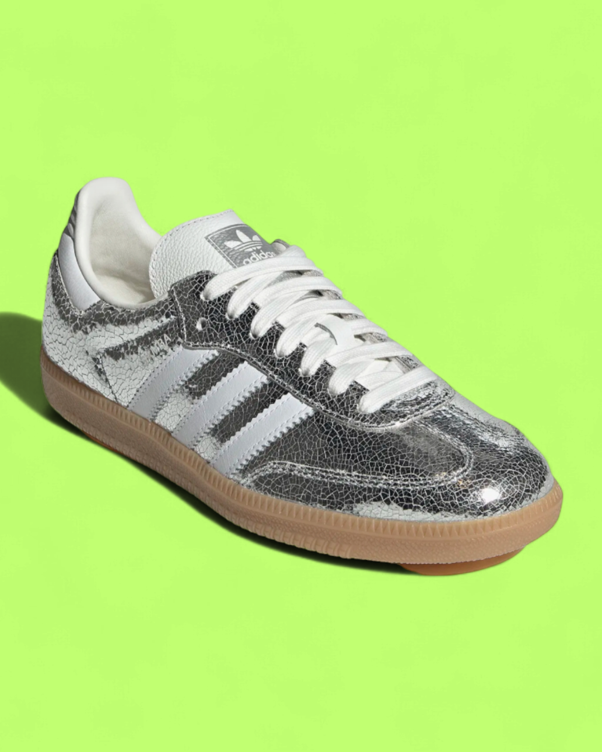 ADIDAS SAMBA SILVER METALLIC WHITE GUM TABAN RETRO SNEAKER