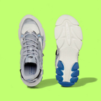 LACOSTE L003 NEO MEN'S GREY MESH AND LEATHER MODERN CASUAL SNEAKERS