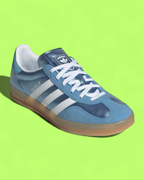 ADIDAS GAZELLE BLUE METALLIC WHITE STRIPES RETRO CASUAL CWCD