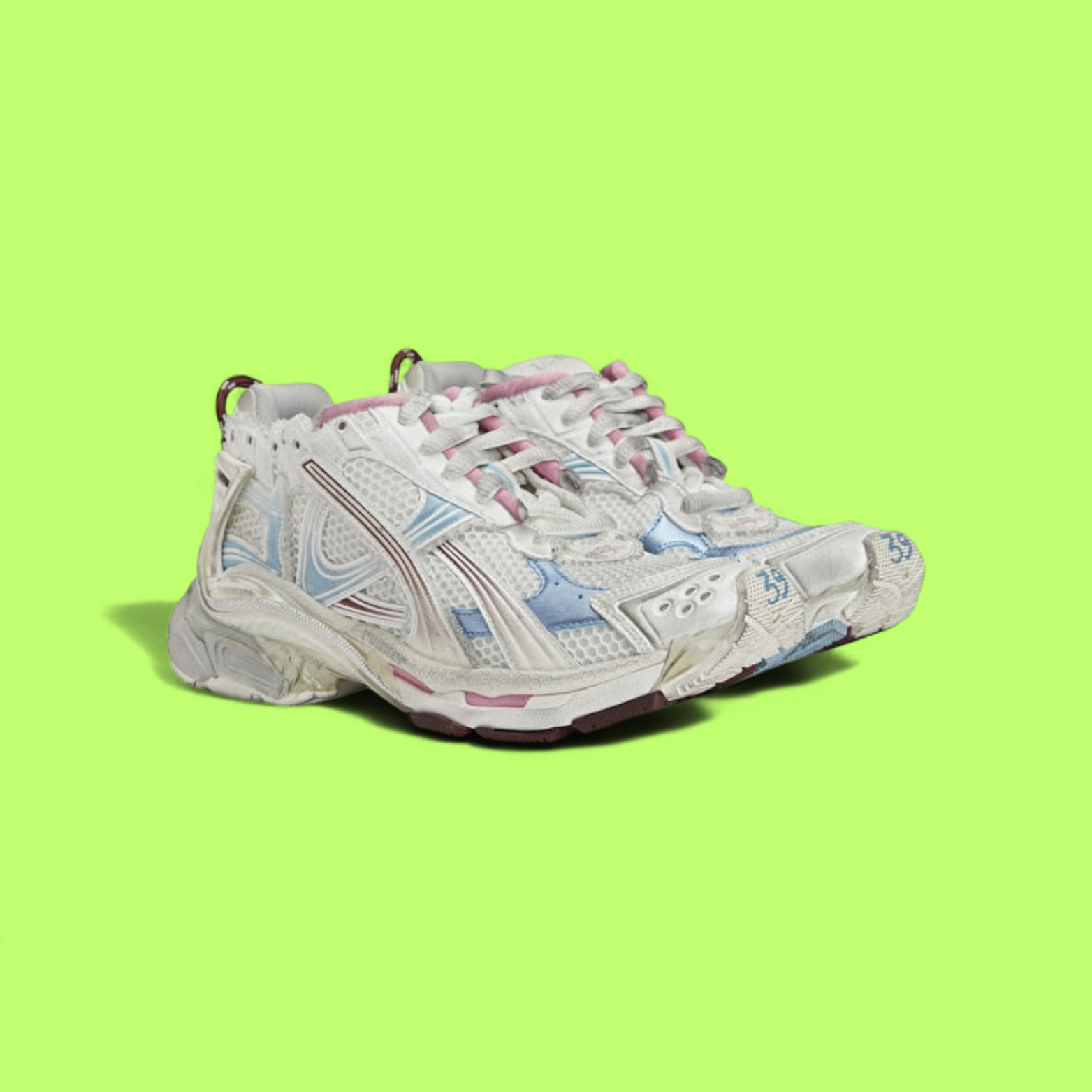 BALENCIAGA RUNNER SNEAKERS WITH DISTRESSED EFFECT AND MULTI PANEL