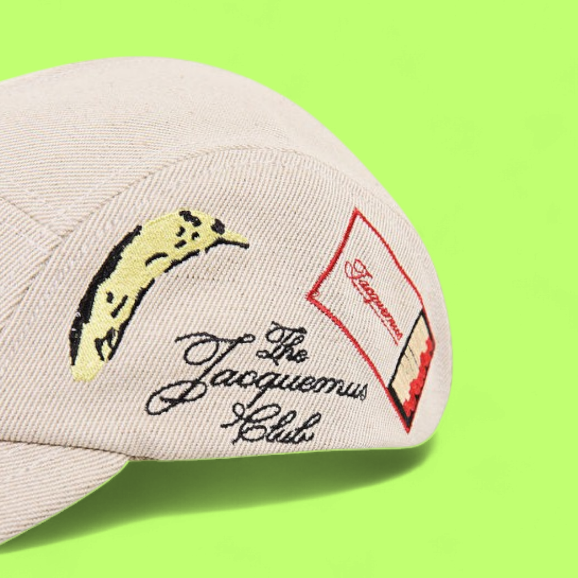 JACQUEMUS CREAM VISOR CAP WITH EMBROIDERED SIDE DETAIL CWCD